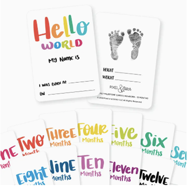 Rainbow Monthly Milestone Cards