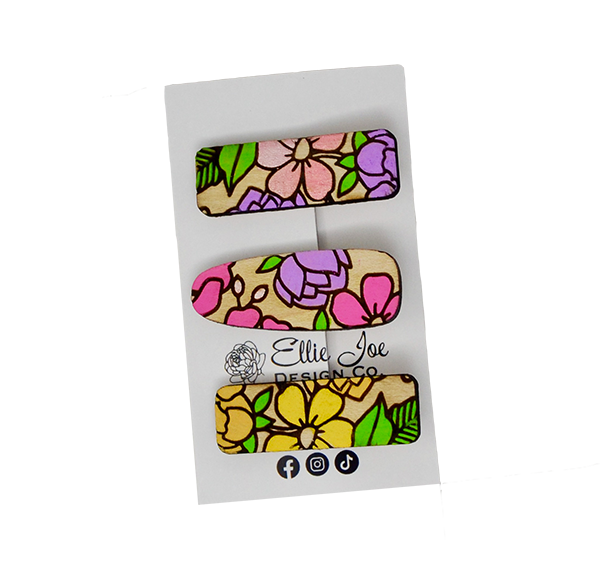 Wood Hair Clips