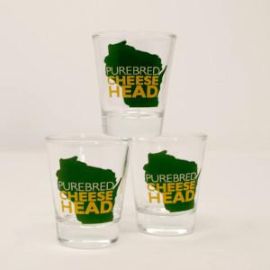 Purebred Cheesehead shot glass  - WiscoBoxes 