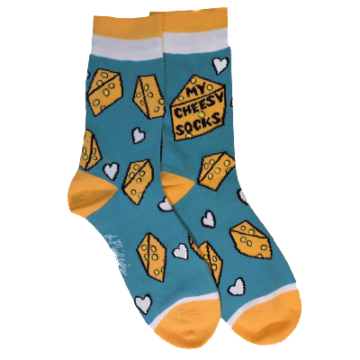 My cheesy socks (women\'s)  - WiscoBoxes 