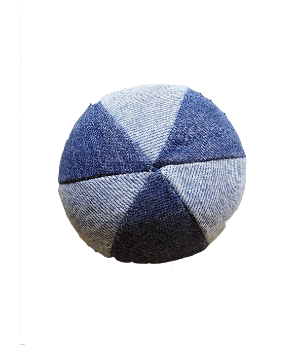 Denim Beach Ball Dog Toy WiscoBoxes
